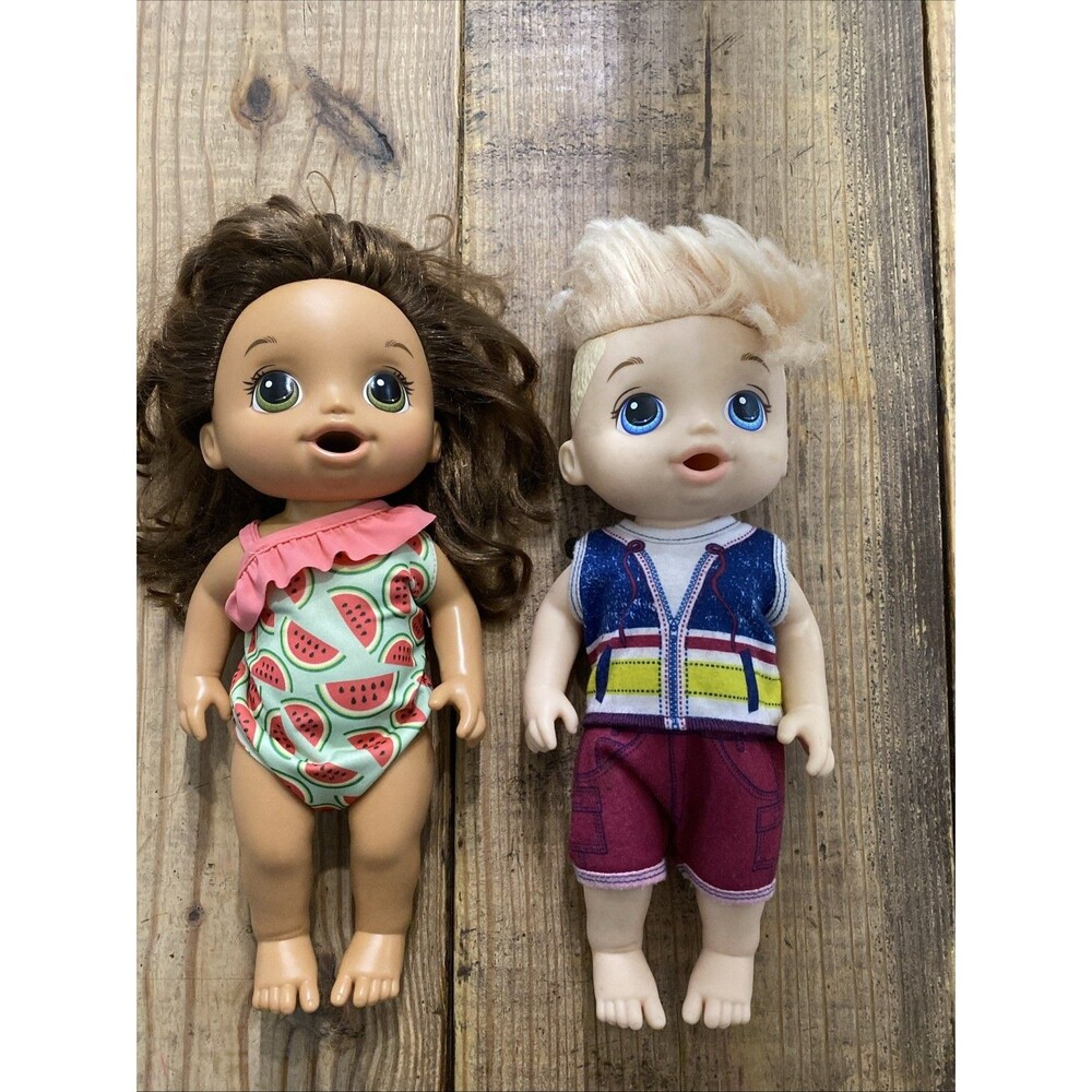 Lot of 2 Baby Alive Boy Dolls Boy & Girl 2016-2017 Era